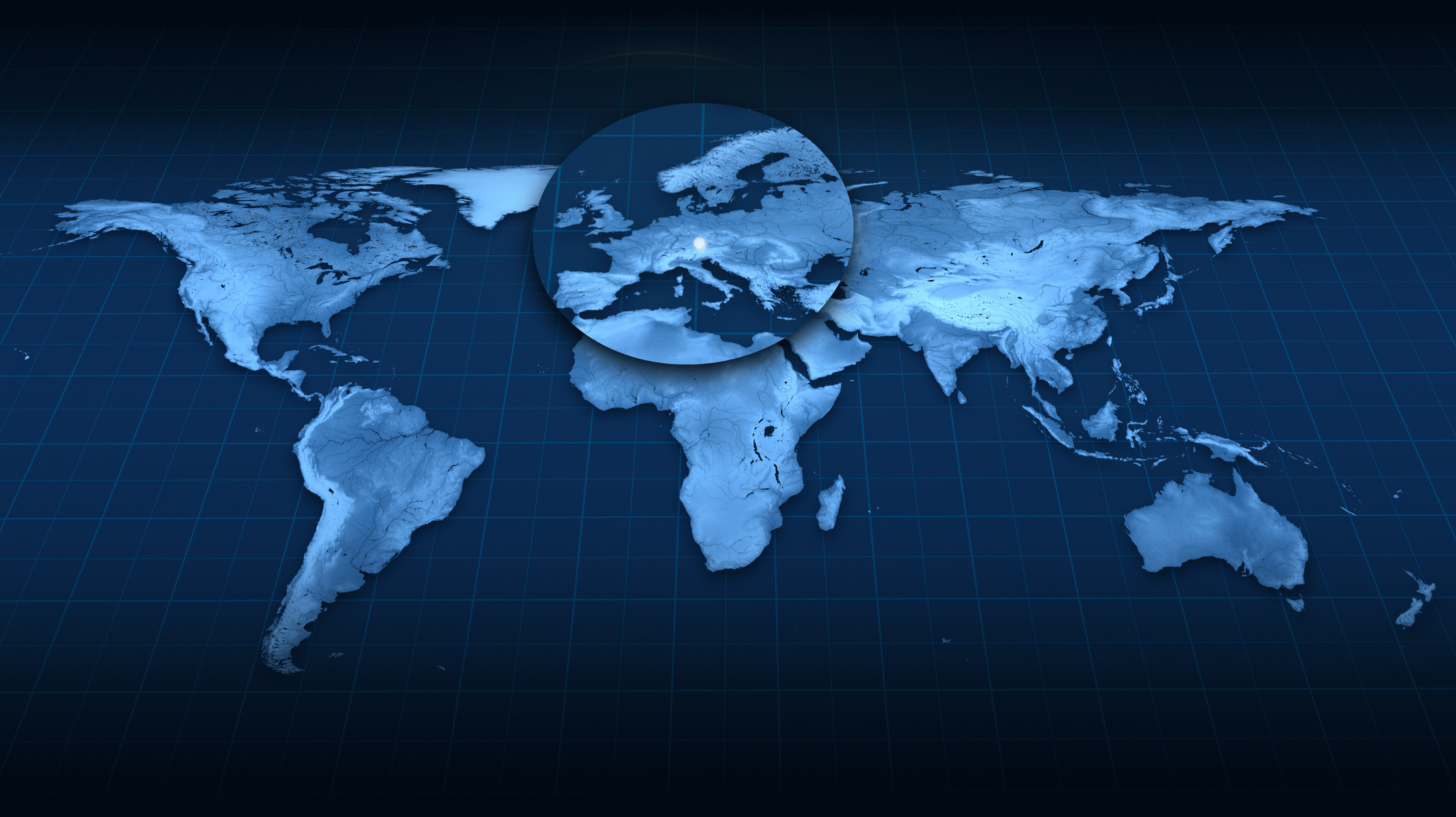 Global map highlighting Trotec laser headquarters location in Europe