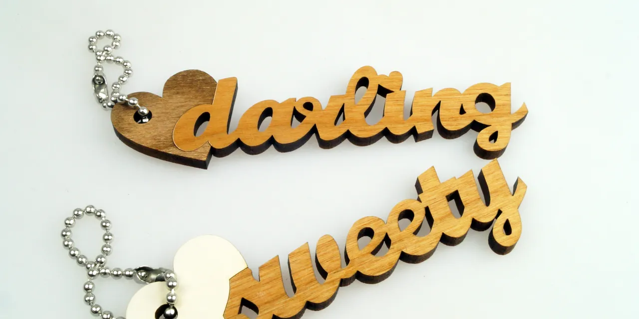 wooden key chain engraved