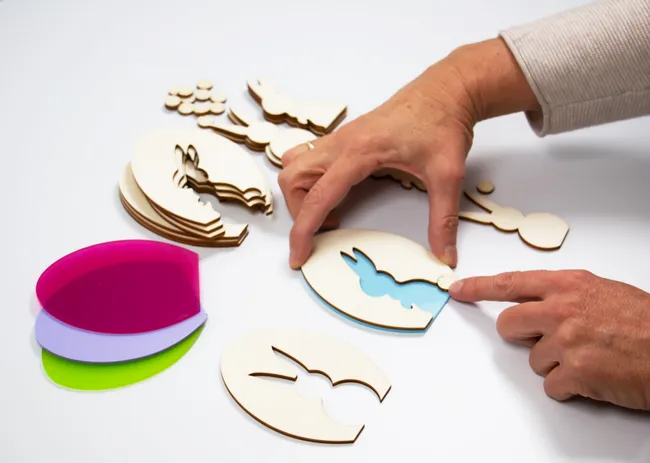 assemble easter bunny shelf sitter