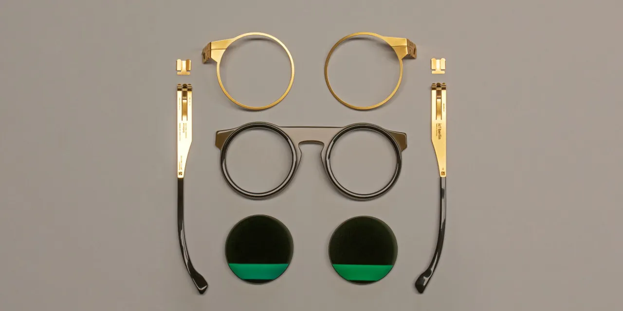 Laser-cut eyeglass frame components precisely engraved using Trotec laser marking technology