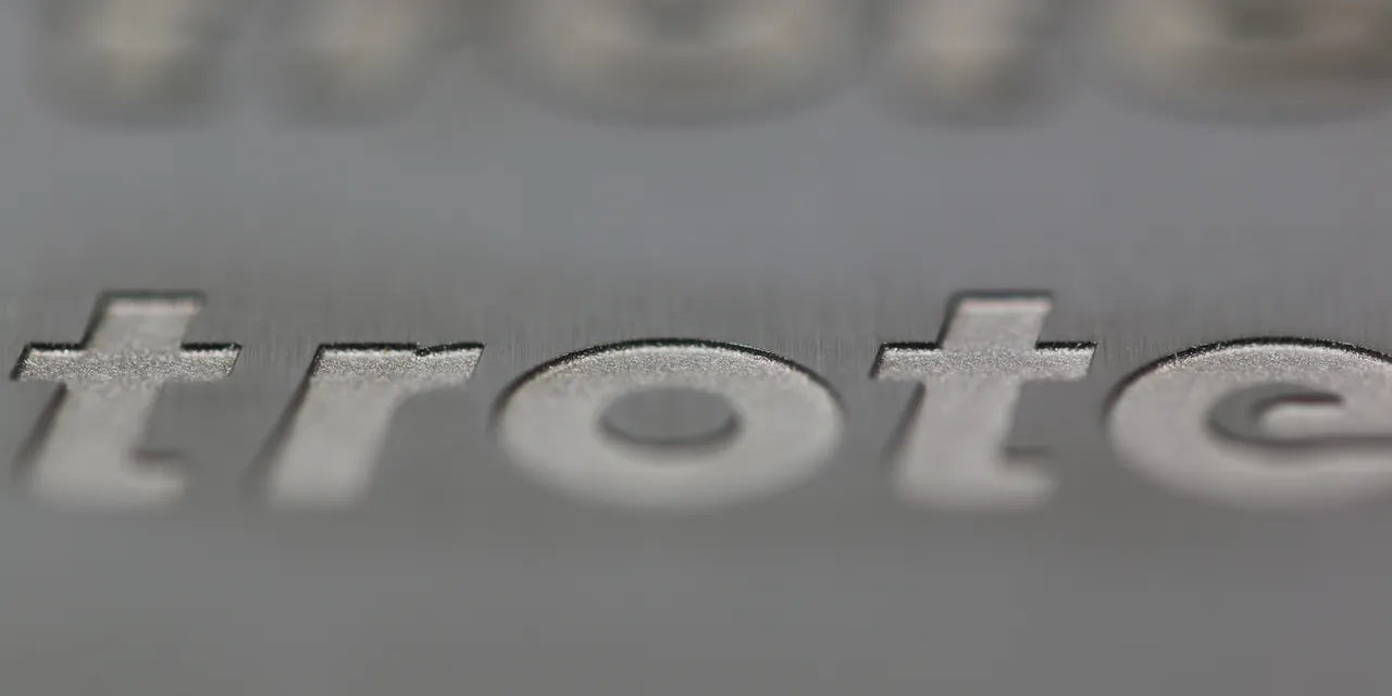 Close-up of Trotec laser marking on metal surface using fiber laser technology