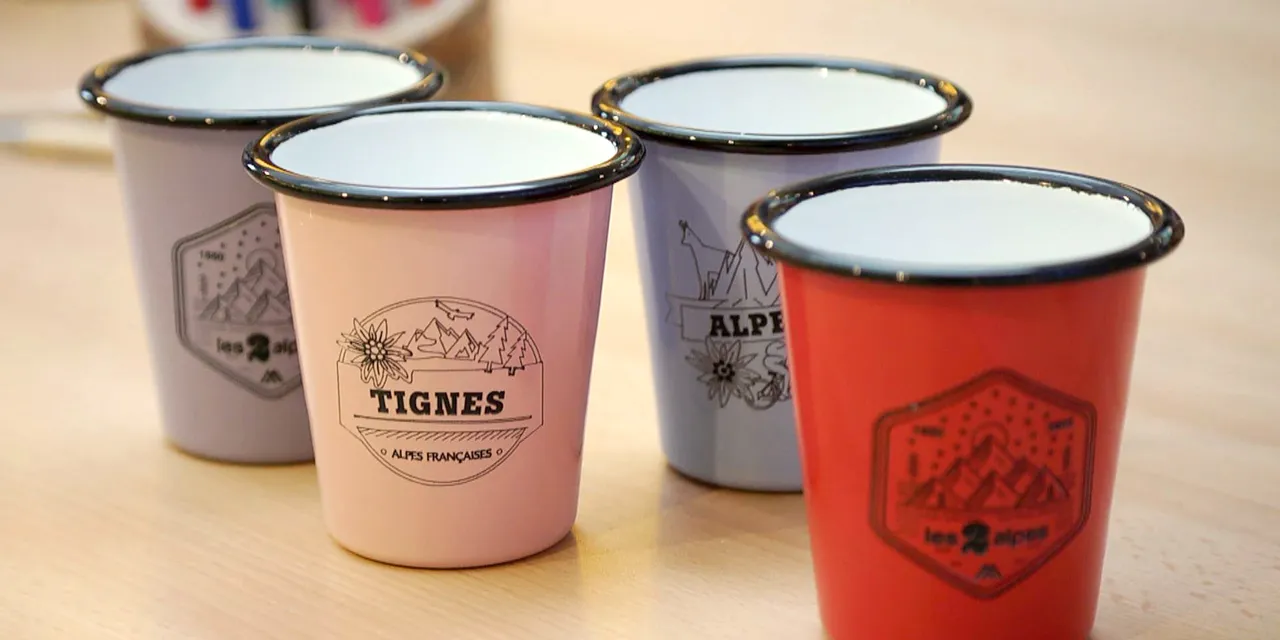 Colorful enamel mugs with precise laser marking done using Trotec CO₂ laser engraving machine