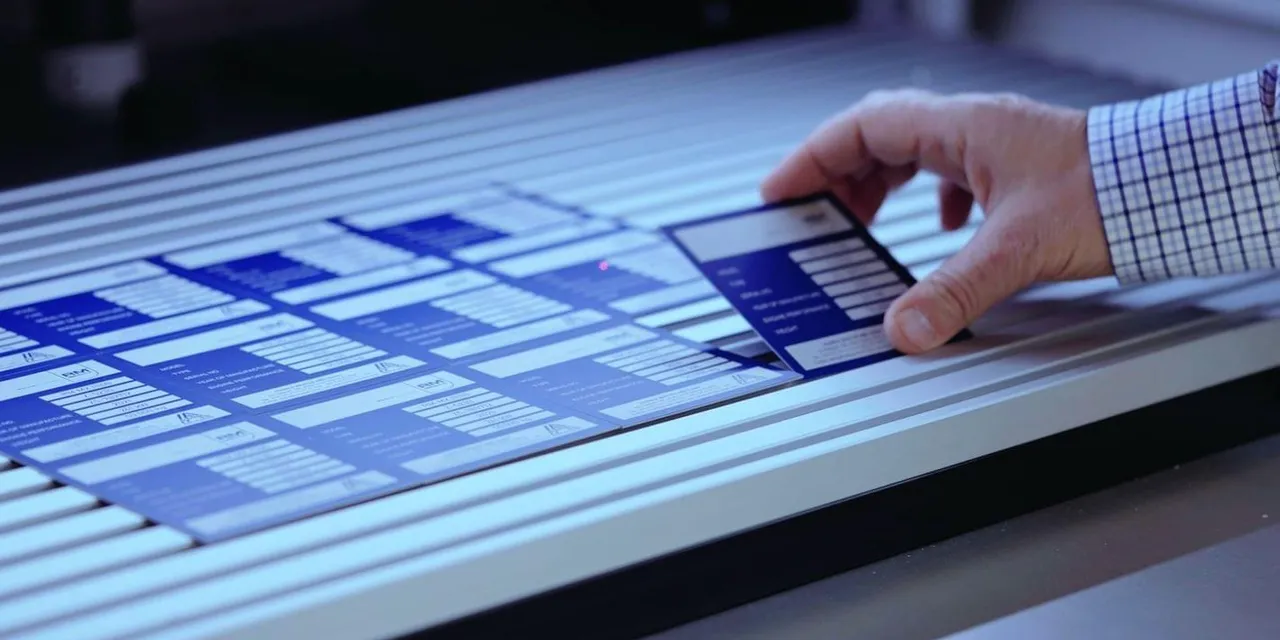 Trotec laser marking metal nameplate using SpeedMarker system