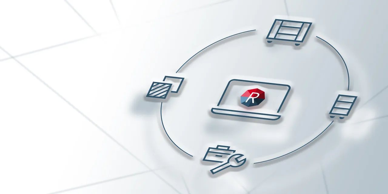 Trotec Ruby® laser software interface surrounded by icons for laser workflow automation