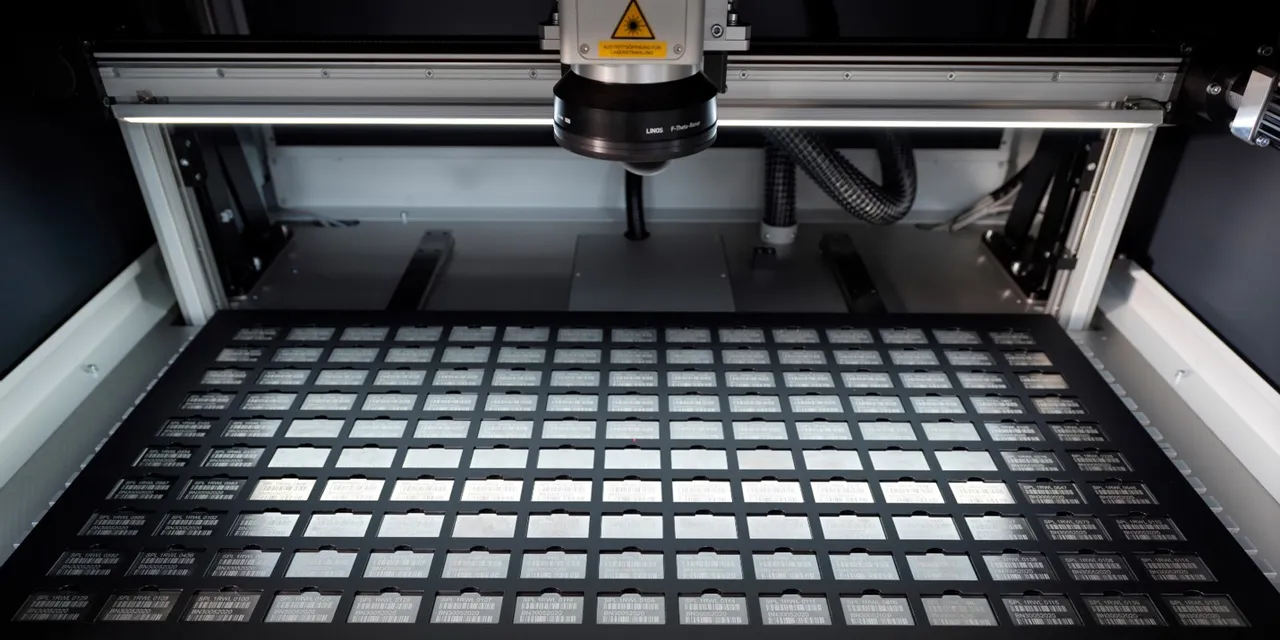 Trotec SpeedMarker laser marking machine engraving metal data plates with precision