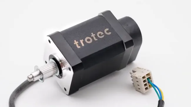 Trotec laser engraver motor component with connector used in Speedy series machines